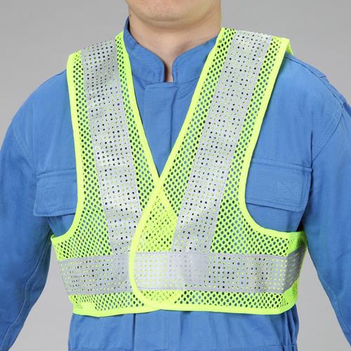 エスコ 安全ベスト・ショート丈(黄/シルバー・軽量タイプ) EA983R-514 ESCO