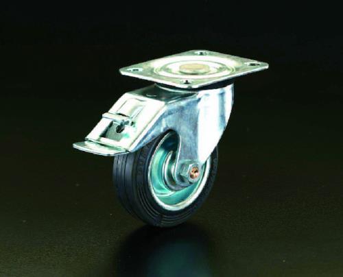 エスコ 100mm キャスター(自在金具・後輪ブレーキ付) EA986GD-100 ESCO