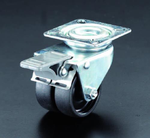 エスコ 50mm キャスター(自在・ツインホイール・後輪ブレーキ) EA986GS-50 ESCO