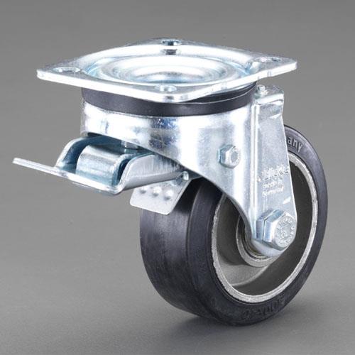 エスコ 125mm キャスター(自在金具・前輪ブレーキ付) EA986JF-125 ESCO