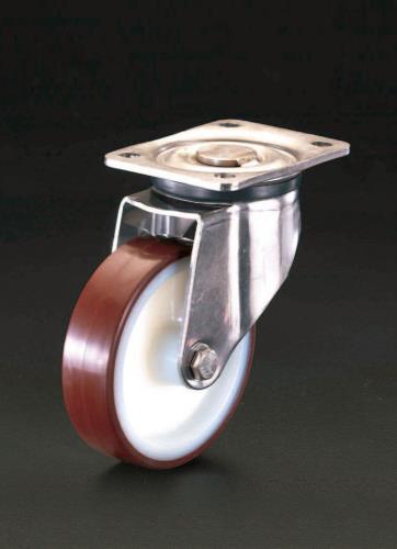 エスコ 100mm キャスター(自在金具・ステンレス製) EA986LH-100 ESCO