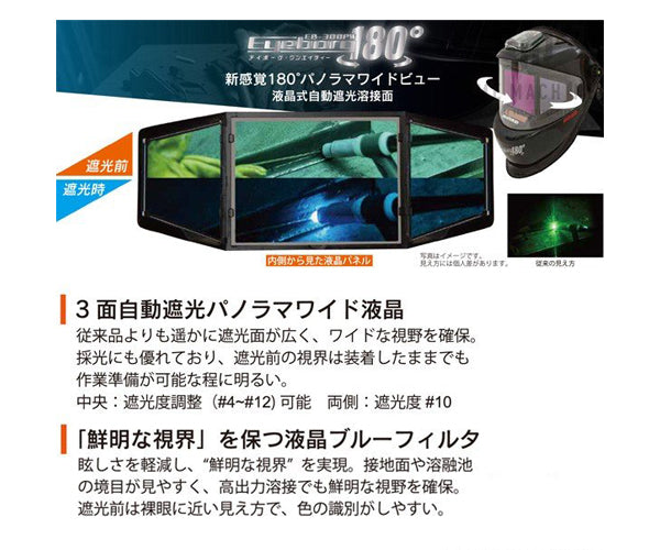 SUZUKID EB-300PW アイボーグ・ワンエイティ 液晶式自動遮光溶接面アイボーグ180° スター電器