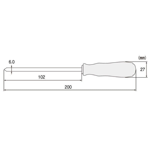 エンジニア 強力貫通ドライバー -6.35 軸長102mm (DI-11) (4989833008031) ENGINEER