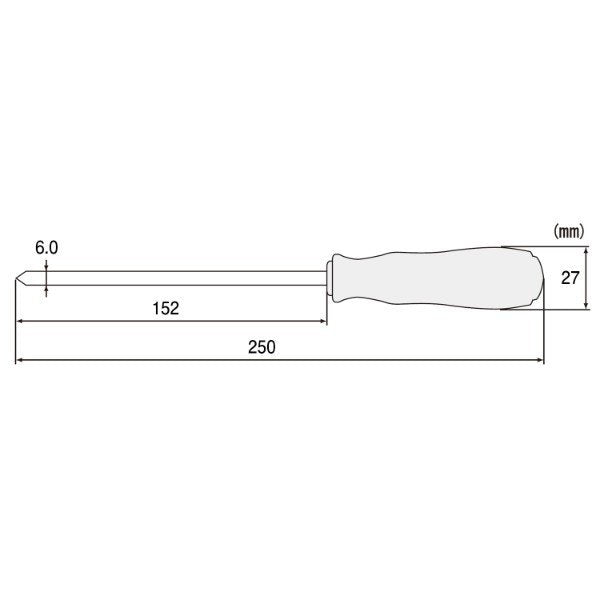 エンジニア 強力貫通ドライバー -6.35 軸長152mm (DI-12) (4989833008048) ENGINEER