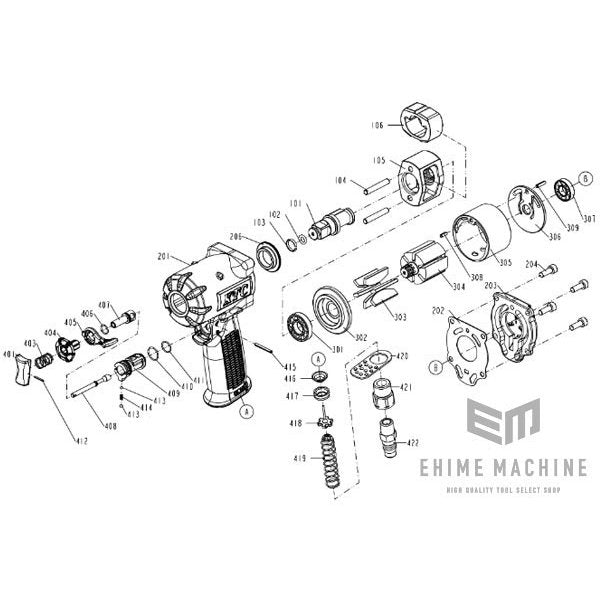 KTC インパクトレンチ JAP417用パーツ シール jap417-417【エヒメマシン】