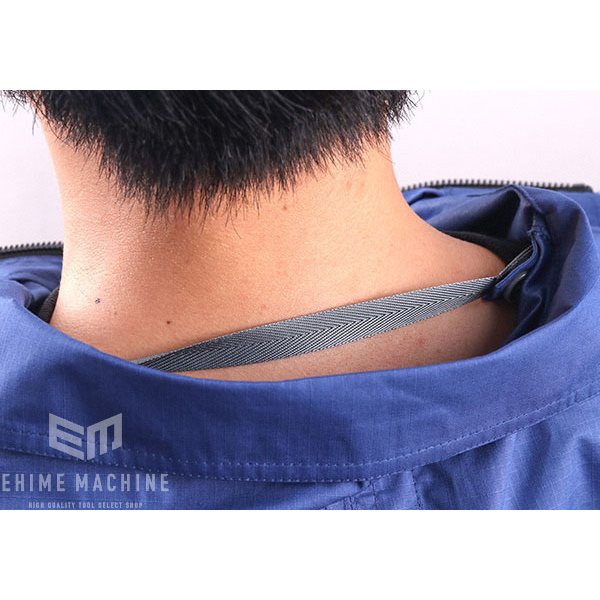 ジーベック 空調服 高密度TC制電リップ組織 空調服制電半袖ブルゾン L ネイビーブルー XE98013-16-L XEBEC 熱中症対策 作業服 夏 クール 屋外 冷却