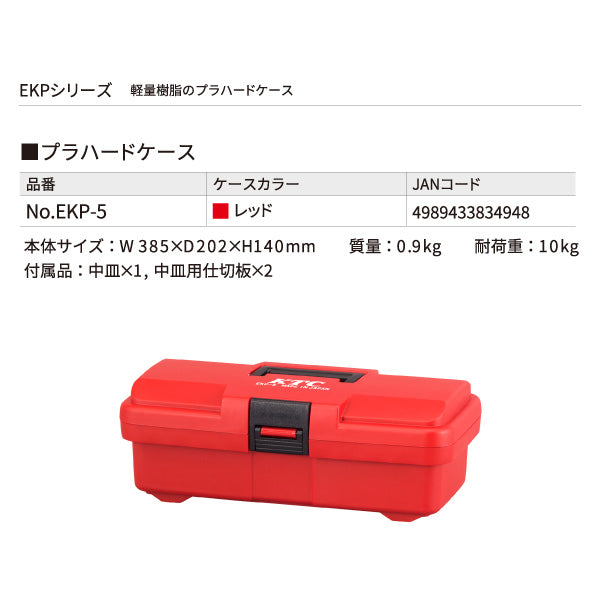 【ワケあり特価品】 (状態A) KTC 片開きプラハードケース EKP-5 レッド 工具箱 ツールケース 京都機械工具