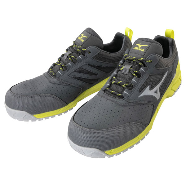 ミズノ 安全靴 F1GA200205 ダークグレー×グレー×イエロー オールマイティ AS 15L MIZUNO ワーキングシューズ おしゃれ かっこいい 作業靴 スニーカー