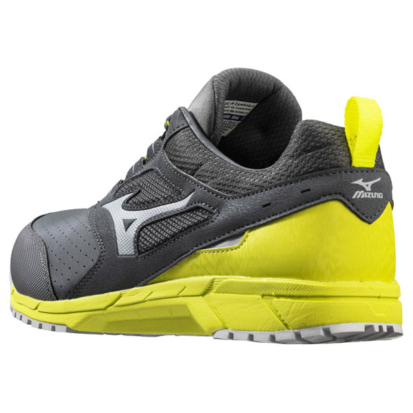 ミズノ 安全靴 F1GA200205 ダークグレー×グレー×イエロー オールマイティ AS 15L MIZUNO ワーキングシューズ おしゃれ かっこいい 作業靴 スニーカー