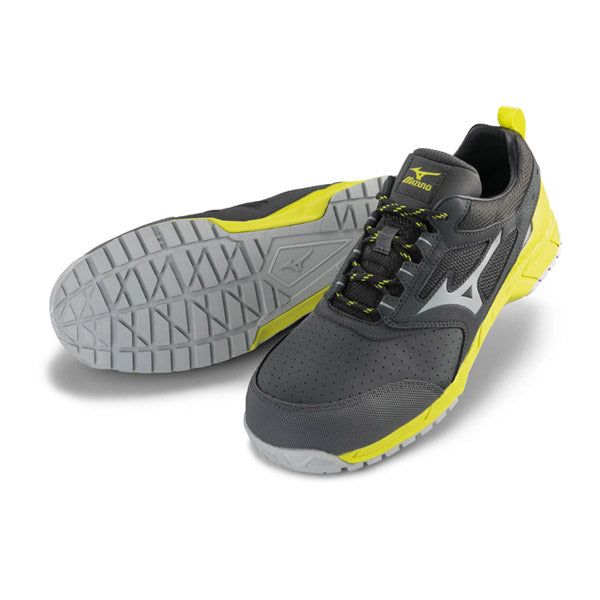 ミズノ 安全靴 F1GA200205 ダークグレー×グレー×イエロー オールマイティ AS 15L MIZUNO ワーキングシューズ おしゃれ かっこいい 作業靴 スニーカー