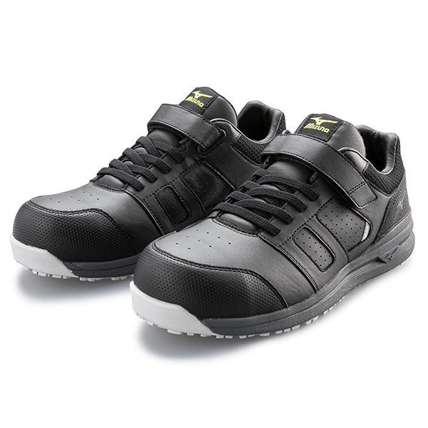 ミズノ 安全靴 F1GA220109 ブラック×ダークグレー オールマイティ AS2 34L ベルトタイプ MIZUNO おしゃれ かっこいい 作業靴 スニーカー