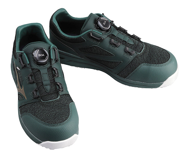 ミズノ 安全靴 F1GA220233 26.5cm グリーン×ゴールド オールマイティLS 52L BOA MIZUNO おしゃれ かっこいい 作業靴 スニーカー