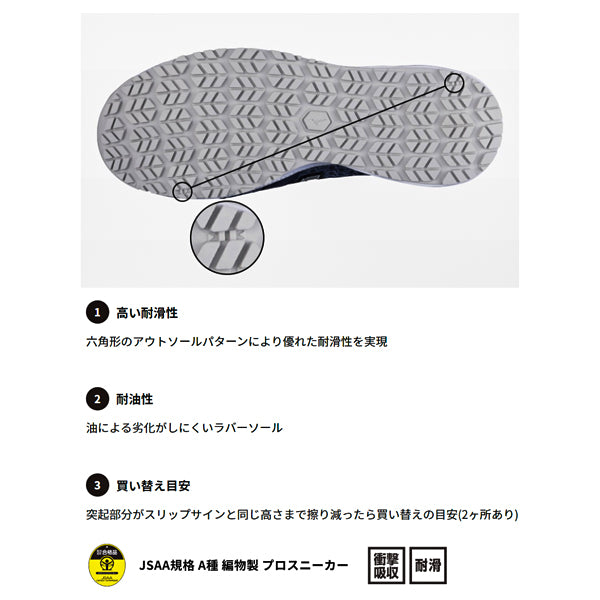 ミズノ 安全靴 オールマイティ VH11L ブラック×ダークシルバー F1GA220409 MIZUNO ALMIGHTY 紐タイプ おしゃれ かっこいい 作業靴 スニーカー
