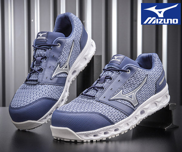 ミズノ 安全靴 オールマイティ VH11L ブルー×ホワイト F1GA220427 MIZUNO ALMIGHTY 紐タイプ おしゃれ かっこいい 作業靴 スニーカー