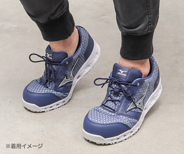 ミズノ 安全靴 オールマイティ VH11L ブルー×ホワイト F1GA220427 MIZUNO ALMIGHTY 紐タイプ おしゃれ かっこいい 作業靴 スニーカー