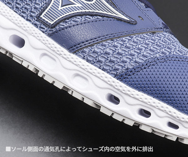 ミズノ 安全靴 オールマイティ VH11L ブルー×ホワイト F1GA220427 MIZUNO ALMIGHTY 紐タイプ おしゃれ かっこいい 作業靴 スニーカー