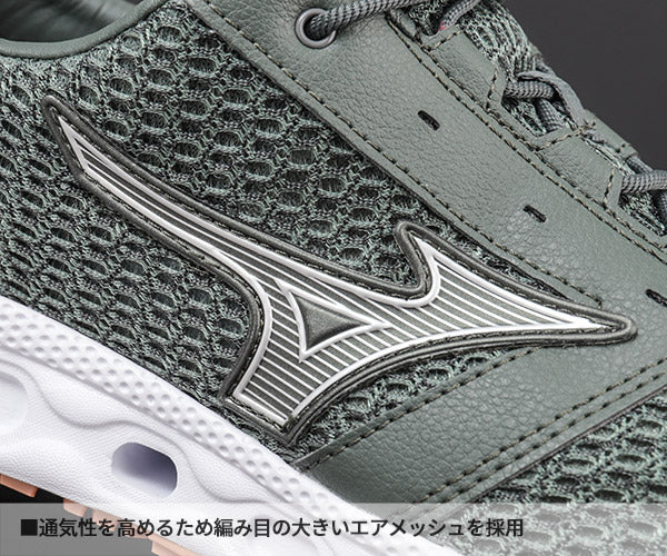 ミズノ 安全靴 オールマイティ VH11L カーキー×シルバー F1GA220436 MIZUNO ALMIGHTY 紐タイプ おしゃれ かっこいい 作業靴 スニーカー