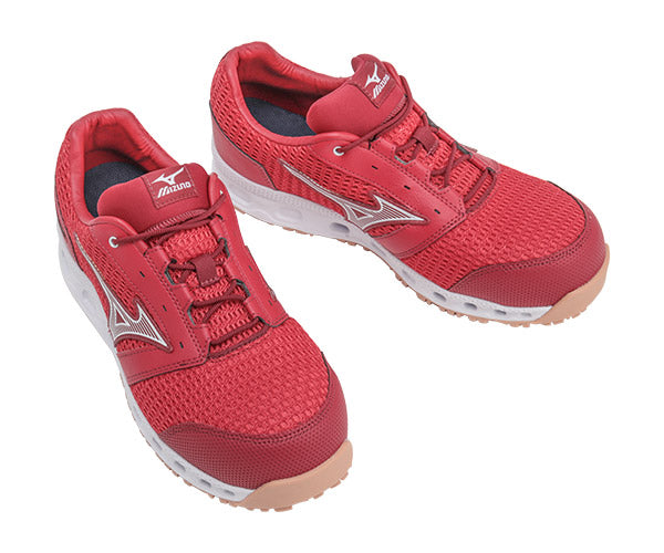 ミズノ 安全靴 オールマイティ VH11L レッド×ホワイト F1GA220462 MIZUNO ALMIGHTY 紐タイプ おしゃれ かっこいい 作業靴 スニーカー