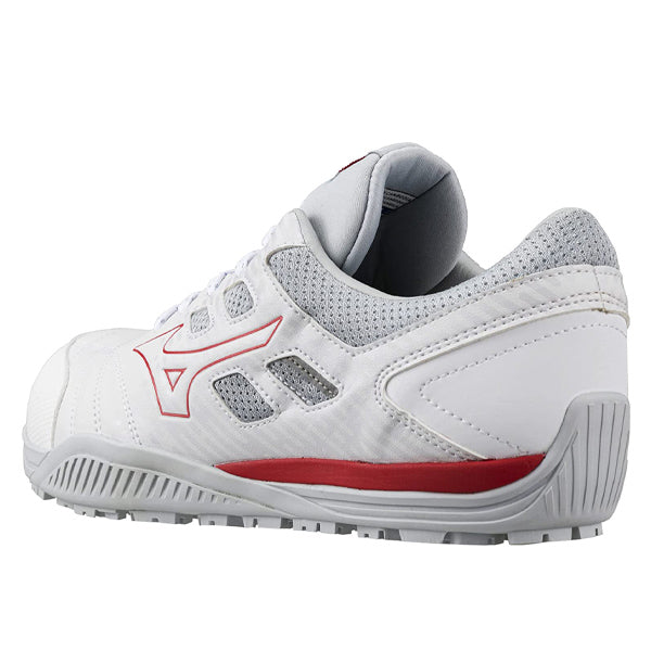 ミズノ 安全靴 オールマイティ TDII11L F1GA230001 ホワイト×レッド ワーキングシューズ MIZUNO おしゃれ かっこいい 作業靴 紐タイプ JSAA A種 プロスニーカー プロアクティブスニーカー