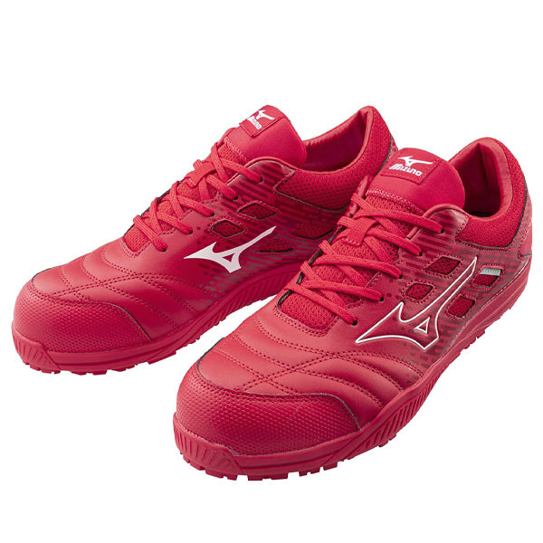 ミズノ 安全靴 オールマイティ TDII11L F1GA230062 レッド×ホワイト ワーキングシューズ MIZUNO おしゃれ かっこいい 作業靴 紐タイプ JSAA A種 プロスニーカー プロアクティブスニーカー