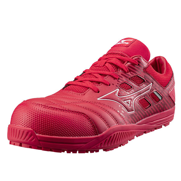 ミズノ 安全靴 オールマイティ TDII11L F1GA230062 レッド×ホワイト ワーキングシューズ MIZUNO おしゃれ かっこいい 作業靴 紐タイプ JSAA A種 プロスニーカー プロアクティブスニーカー