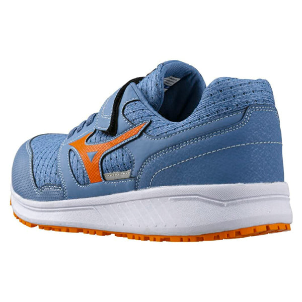 ミズノ 安全靴 オールマイティ EU33L F1GA230227 ブルー×オレンジ ワーキングシューズ MIZUNO ワークシューズ おしゃれ かっこいい 作業靴 ゴム紐&ベルトタイプ JSAA A種 プロスニーカー プロアクティブスニーカー