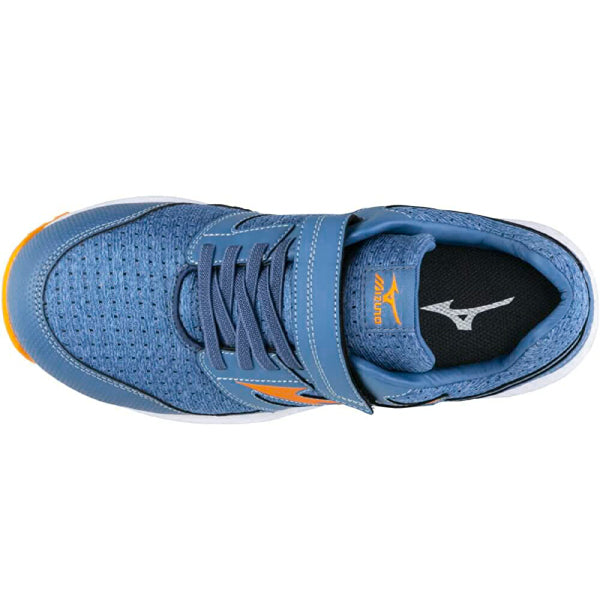 ミズノ 安全靴 オールマイティ EU33L F1GA230227 ブルー×オレンジ ワーキングシューズ MIZUNO ワークシューズ おしゃれ かっこいい 作業靴 ゴム紐&ベルトタイプ JSAA A種 プロスニーカー プロアクティブスニーカー