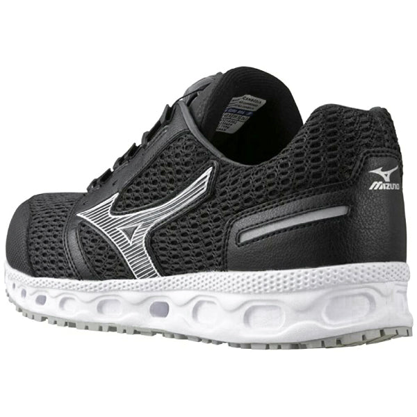 ミズノ 安全靴 オールマイティ VH51L BOA F1GA230609 ブラック×シルバー ワーキングシューズ MIZUNO おしゃれ かっこいい 作業靴 boa JSAA A種 プロスニーカー プロアクティブスニーカー