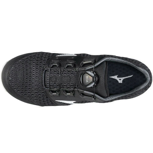 ミズノ 安全靴 オールマイティ VH51L BOA F1GA230609 ブラック×シルバー ワーキングシューズ MIZUNO おしゃれ かっこいい 作業靴 boa JSAA A種 プロスニーカー プロアクティブスニーカー