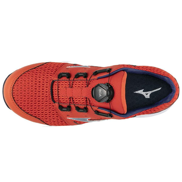 ミズノ 安全靴 オールマイティ VH51L BOA F1GA230654 オレンジ×ブルー ワーキングシューズ MIZUNO おしゃれ かっこいい 作業靴 boa JSAA A種 プロスニーカー プロアクティブスニーカー