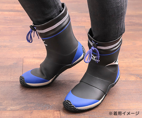 ミズノ ハーフブーツ F3JBN00109 ブラック×ブルー 26.0cm ワークブーツ 長靴 MIZUNO