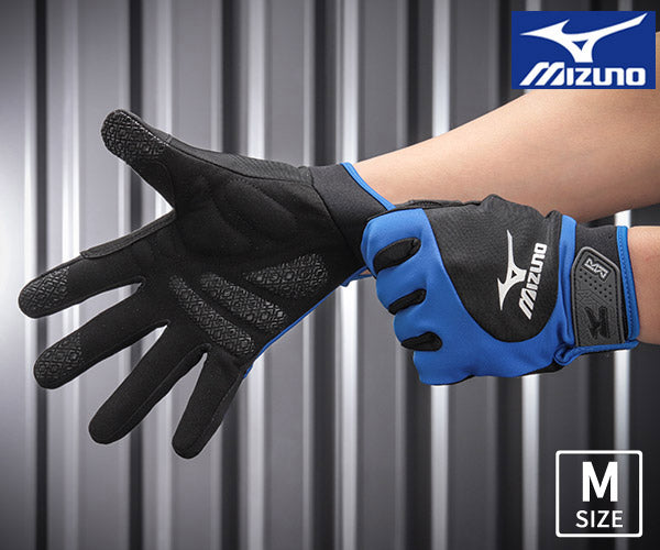 【限定特価】ミズノ F3JGS803 09:ブラック×ブルー Mサイズ ワークグラブ マイクロファイバータイプ MIZUNO