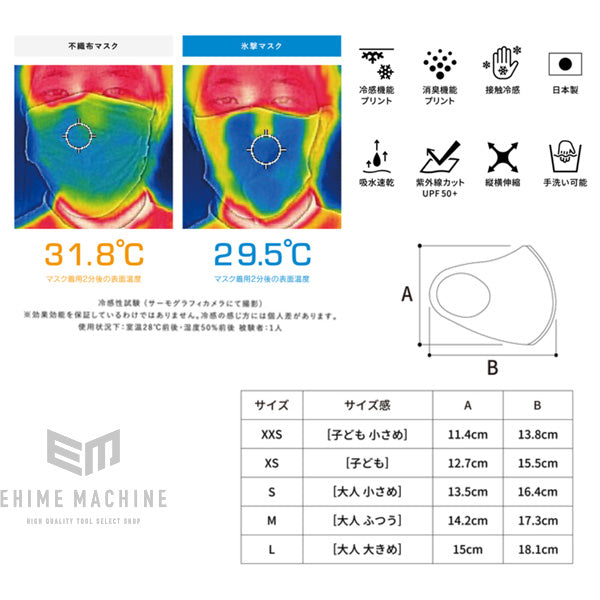 【限定特価】Liberta リベルタ エチケットマスク FREEZE TECH 氷撃 Sサイズ FT-25153656 接触冷感生地