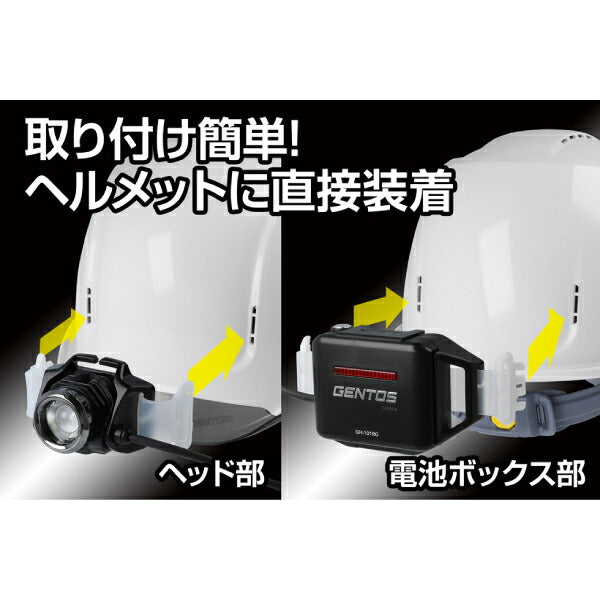 GENTOS GRIT ヘッドライト一体化可能ヘルメット 成型内装タイプ 白 GH01VYM-WH ジェントス