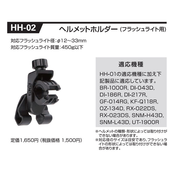 ジェントス ハンディライト用ヘルメットホルダー 角度調整前後40° (HH-02)(4950654045956) GENTOS