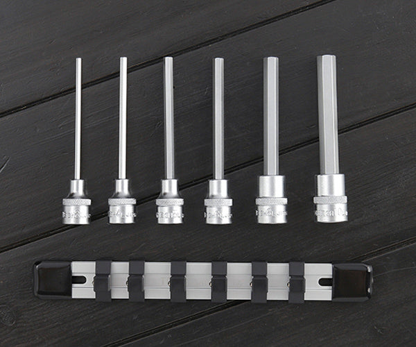 TONE ロングヘキサゴンソケットセット(ホルダー付) 6pcs 差込角9.5mm (HH306L)(4953488282696) トネ