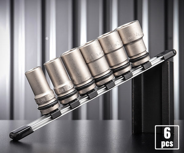 TONE インパクト用ロングソケットセット(ホルダー付) 6pcs 差込角12.7mm (HNV406L)(4953488269000) トネ