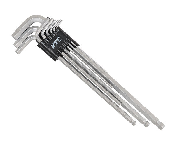 【ワケアリ品】 KTC ボールポイントL形ロング六角棒レンチセット 【インチ】 9本組 HL259BSP-802