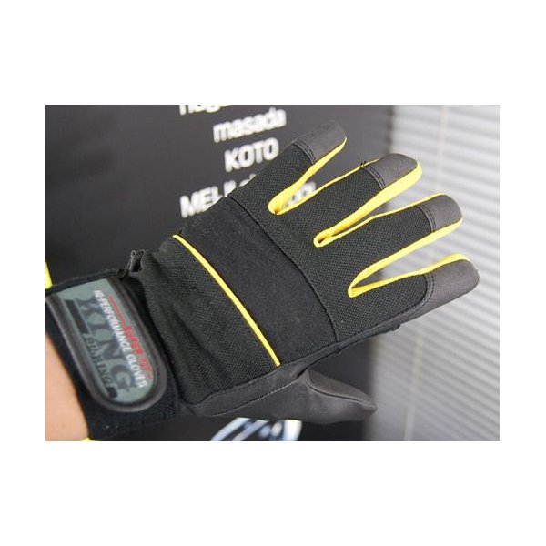 メカニックグローブ (ピーユーキング) ブラック×イエロー 「Lサイズ」 K-17BY-L
