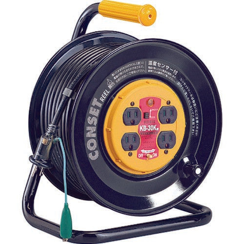 HATAYA(ハタヤ) コンセント盤固定型ブレーカーリール 単相100Vアース付 30m