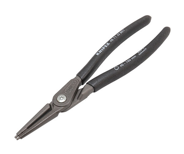 KNIPEX 穴用精密スナップリングプライヤー 直 (SB) 日本限定ブラック仕様 4811-J3B01 内径40-100mm クニペックス 工具 プライヤ ストレートヘッド ジャパンモデル 黒