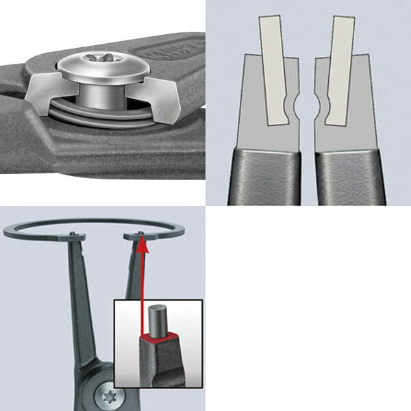 日本正規品 クニペックス 軸用精密スナップリングプライヤー 直(SB) (4911-A2SB)(4003773050261) KNIPEX