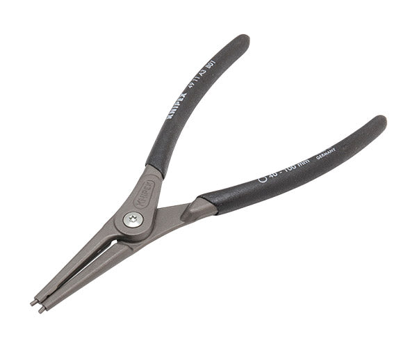 KNIPEX 軸用精密スナップリングプライヤー 直 (SB) 日本限定ブラック仕様 4911-A3B01 対応径40-100mm クニペックス 工具 プライヤ ストレートヘッド ジャパンモデル 黒