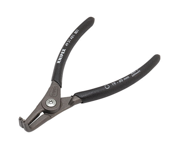 KNIPEX 軸用精密スナップリングプライヤー 曲 (SB) 日本限定ブラック仕様 4921-A21B01 対応径19-60mm クニペックス 工具 プライヤ 90度ベントヘッド ジャパンモデル 黒