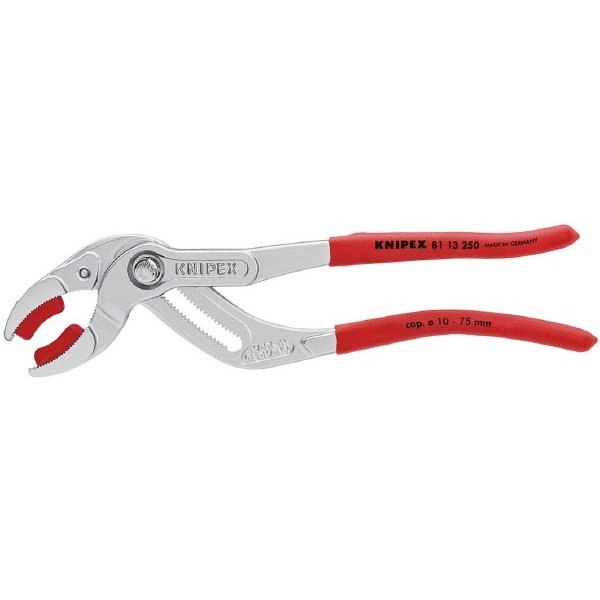 KNIPEX 8113-250 パイププライヤー(プラスチックアゴ付)(SB