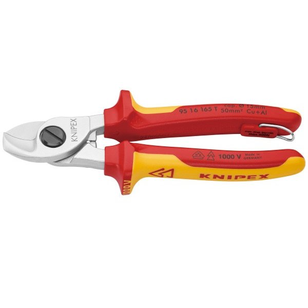 KNIPEX 9516-165TBK 絶縁ケーブルカッター 落下防止 (BK) クニペックス