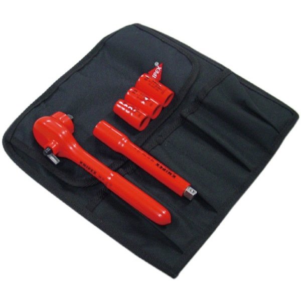 KNIPEX クニペックス HEV-3 HV・EV車用絶縁4本組メガネセット HV・EV車用4本組絶縁メガネレンチセット。 クニペックス⁄KNIPEX HV・EV車用 絶縁メガネレンチセット 品番：HEV-3