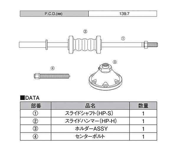KOTO 江東産業 フロントハブ リヤシャフトプーラー 6穴 KP-600