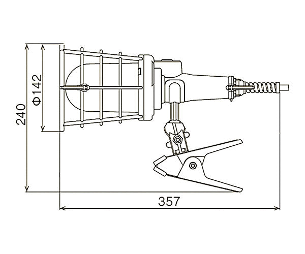 HATAYA(ハタヤ) 防雨型LEDケイ・ハンドランプ 7W電球形LEDランプクリップ付 5m