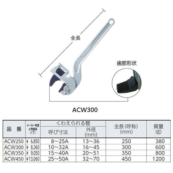 ロブテックス ACW450 アルミコーナーレンチ 450mm エビ LOBSTER ロブスター エビ印工具 LOBTEX
